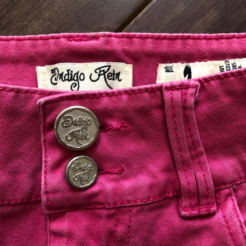 Pink Distressed Mini Shorts - Picture 4 of 6